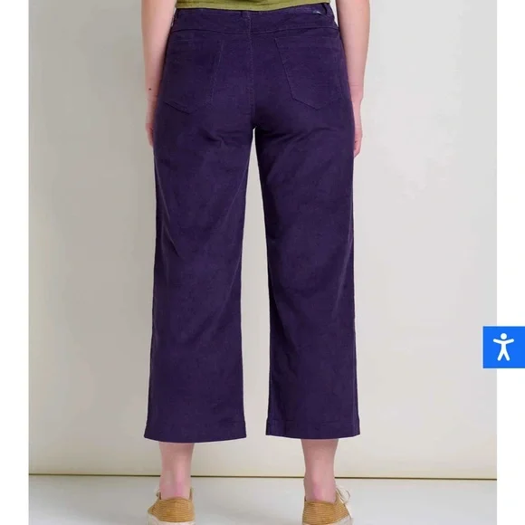 Toad & Co “Karuna” Corduroy Wide Legged Pant Size 10 Purple - Picture 3 of 7